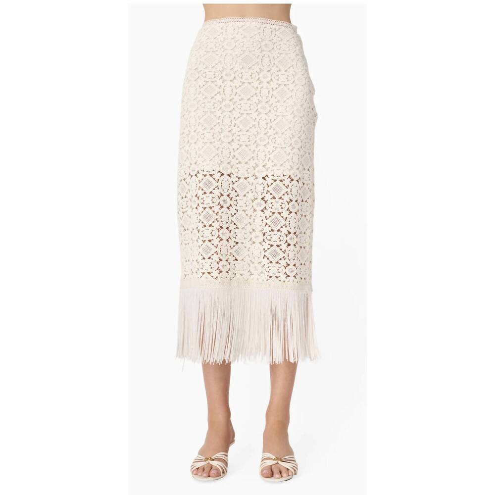 NEW CAMI NYC venezia crochet midi skirt in ceramic